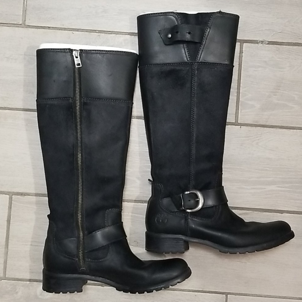 Timberland leather boots rubber soles